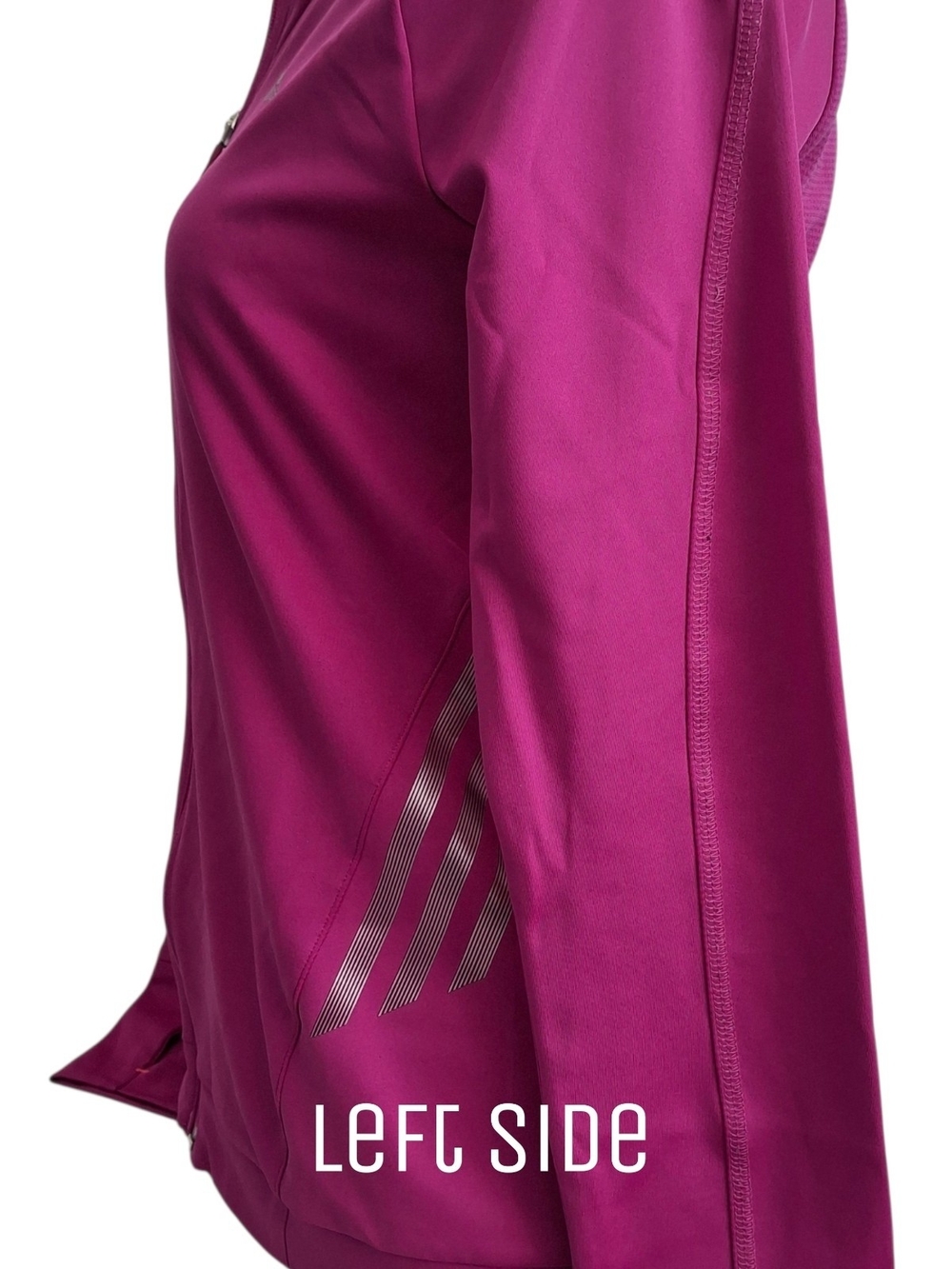 Adidas Women's Magenta Full-Zip Track Jacket, Size S, Outdoor, Lightweight - Picture 3 of 9